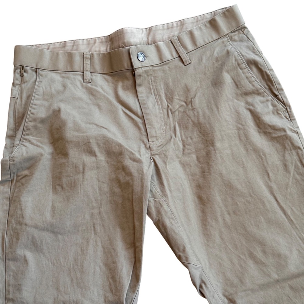 Fabletics Only Pant Mens‎ 34x28.5 Khaki Tan Technical Chino Stretch Trousers